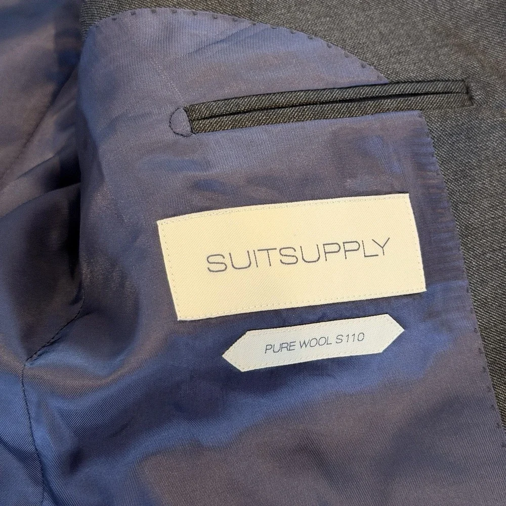 Suitsupply Lazio Int. Single Breasted Vitale Barberis Wool Blazer, Drk Gray, 38S